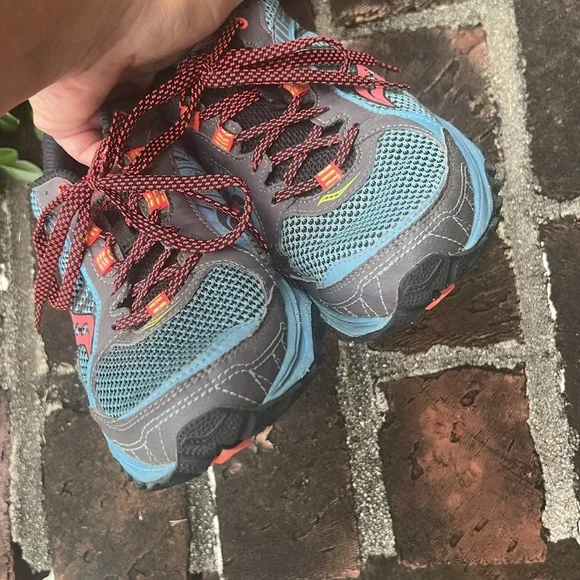 Saucony Excursion TR 9 blue & orange sneakers Sz 9 - Picture 5 of 8